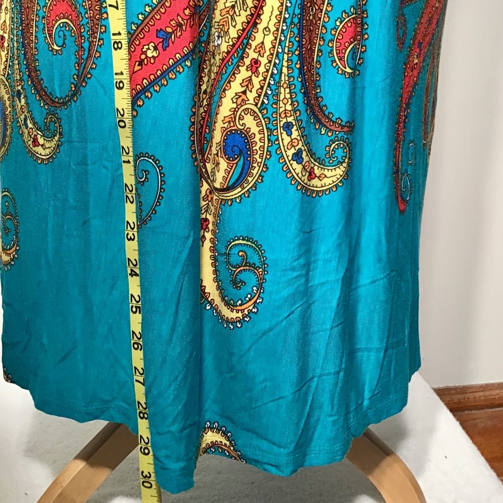 ALYX Women's Teal Paisely Halter Dress Size 8 - Picture 5 of 5